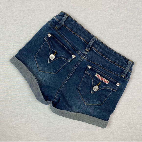 Hudson Distressed Whiskered Cuffed Denim Short - Picture 2 of 9